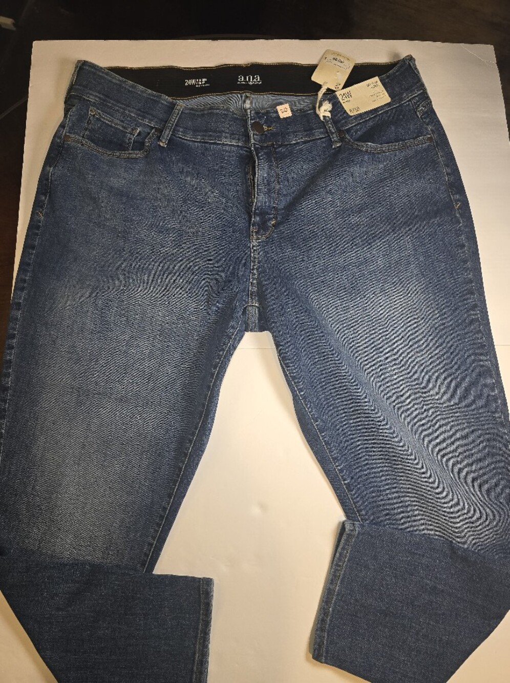 a.n.a Women's Straight Leg Blue Denim Jeans